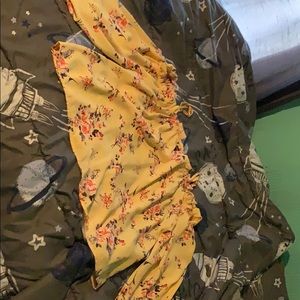 Yellow flowery blouse